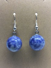 925 Sterling Silver Hypoallergenic Hook Earrings Round Natural Stone New 567