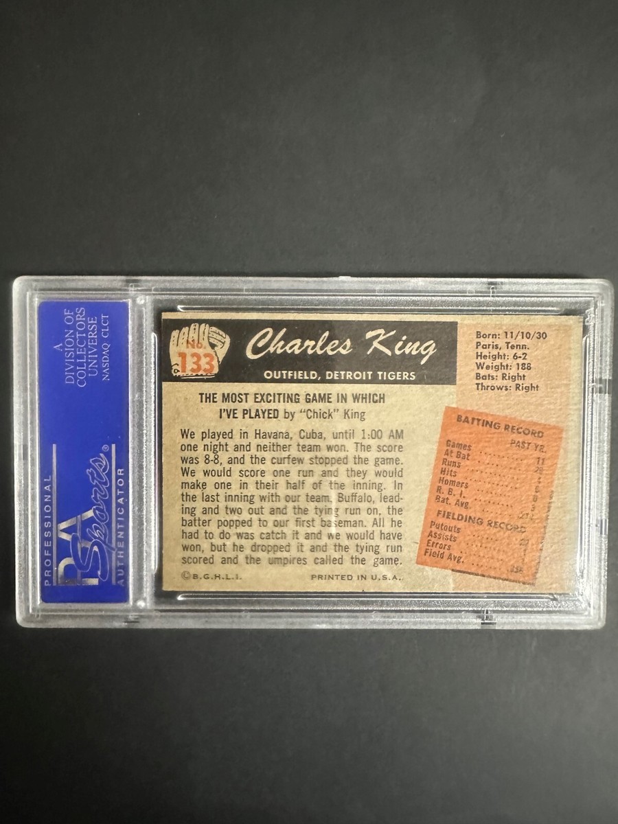 1955 Bowman Charles King #133 Near Mint- Mint PSA 8 Detroit Tigers