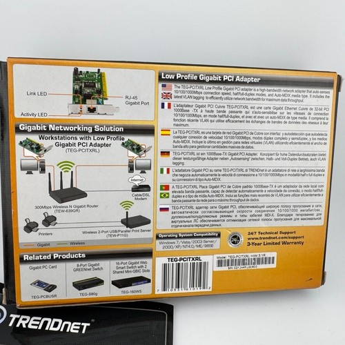 TRENDnet TEG-PCITXRL PCI Gigabit Ethernet Network Card - NEW NOS - Picture 6 of 6