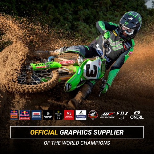 Plastics + Graphics Kawasaki KX125 KX250 1999-2002 Plastics kit with Decals - Picture 16 of 21