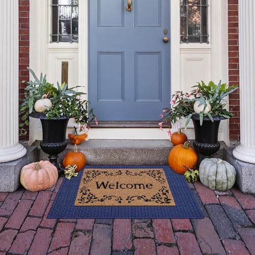 Boho Rug 2 x 3 ft Front Door Cotton Rugs Mat Washable Kitchen 2‘x 3‘ Blue - Picture 5 of 7