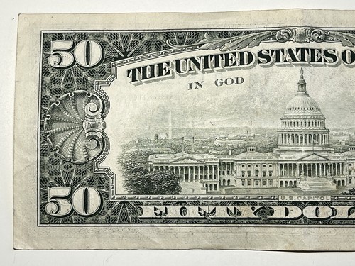 1985 $ 50 Fifty Dollar Bill Federal Reserve Note Cleveland OH Vintage Currency - Picture 5 of 6