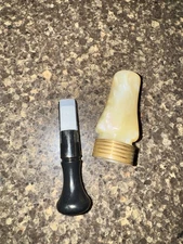 Pearl White With Black Elite Duck Call Insert ‘Edge’ Double Reed 