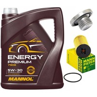 MotoröL Filter Set Mannol 5W-30 5 Liter + Schraube FüR Chevrolet Opel Astra Saab
