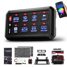 Bluetooth RGB Switch Panel,Toggle Momentary Flash Strobe Memory 8 Gang