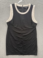 Karl Lagerfeld Paris Dress Womens XL Black White Stitched Sleeveless Short
