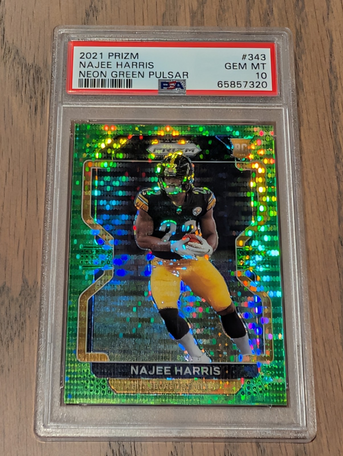 2021 PANINI PRIZM NEON GREEN PULSAR #343 NAJEE HARRIS ROOKIE RC PSA 10