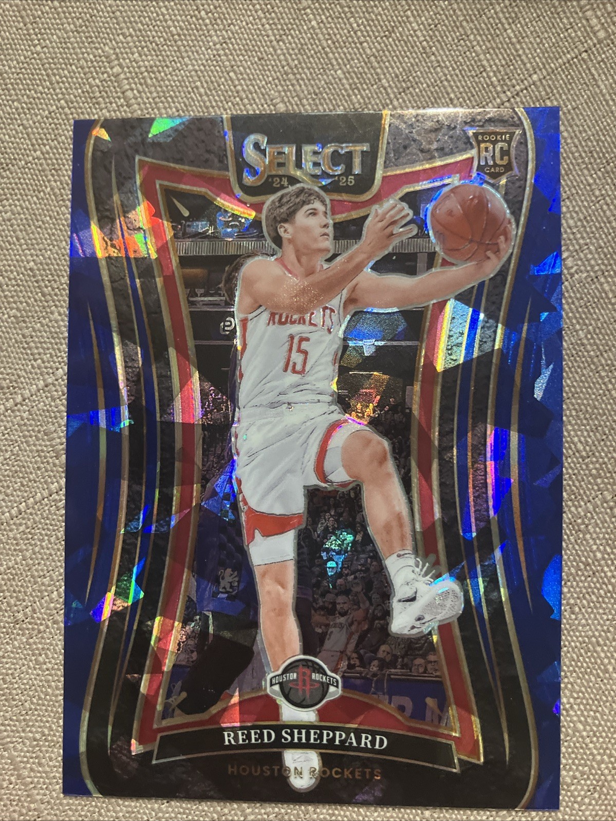 2024-25 Panini Select - Concourse Reed Sheppard #68 Blue Cracked Ice Prizm (RC)