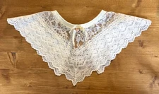 Vintage Floral White Lace Women’s Collar W/Button Closure