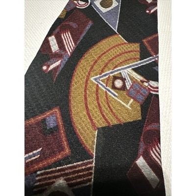 Jhane Barnes Men tie multicolor 100% silk made in Japan Abstract Retro 90s Style