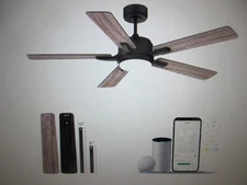 Rediams 52 in. Smart Outdoor Indoor Walnut Ceiling Fans with LED Lights & Remote