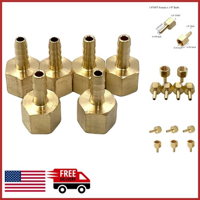 #ad #ad Brass Hose Fittings 1 8quot; NPT Female to Barb 6 Pcs for High Pressure Use $14.95