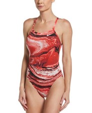 Nike Swim Women's Hydrastrong Crystal Wave Racerback One Piece University Red