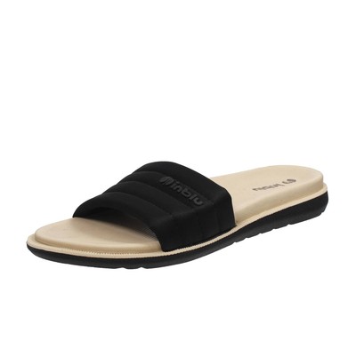 Inblu schwarze Stoffpantoffeln - Größe 39 [25,5 cm] Damenschuhe Pantoffeln
