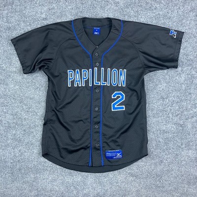 Mizuno Baseball Jersey Mens Size M Black PAPILLION 2 Mesh Button