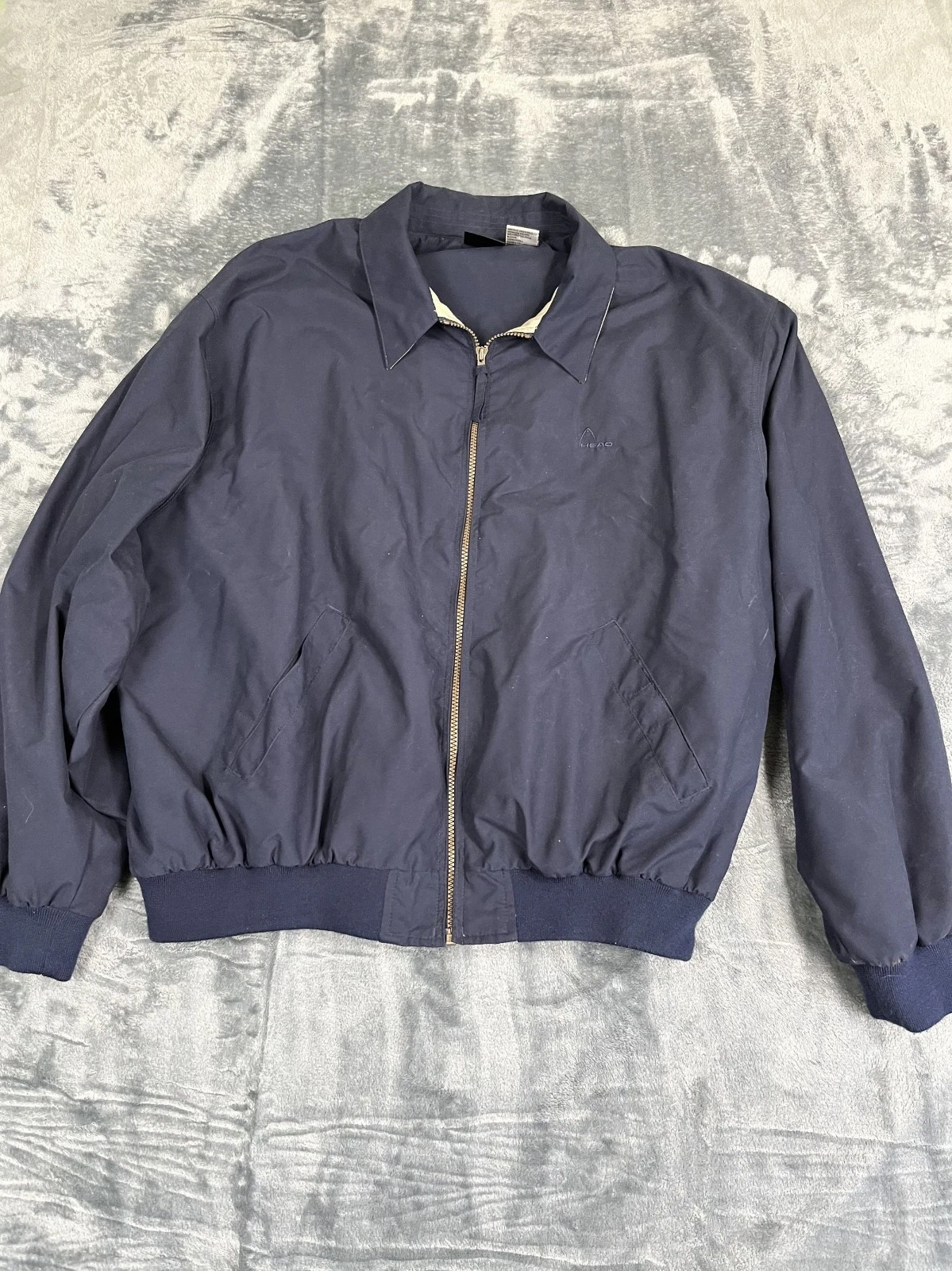 Head Navy Blue Mens XXL Full Zip Jacket 100% Polyester Shell & Cotton Lining