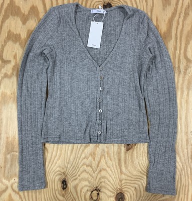 MNG By Mango Camiseta Cardigan Sweater Gray XS NWT