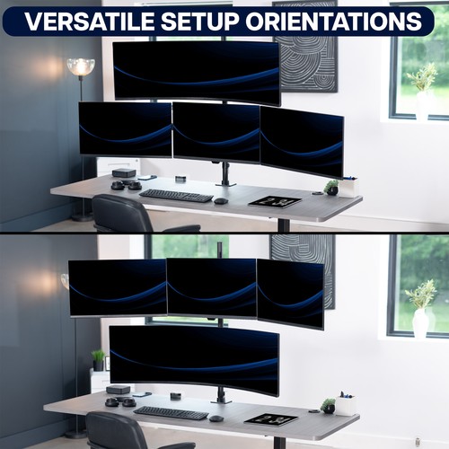 VIVO Quad Computer Monitor Desk Mount, 1 Ultrawide to 49", 3 Standard to 27" - 第 6/8 張圖片