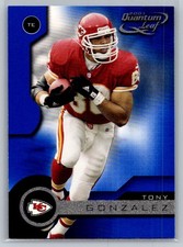 💎2001 Quantum Leaf Football #91 Tony Gonzalez - Kansas City Chiefs💎