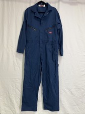 Dickies Coveralls Size 44 Navy Blue Zipper Front Multiple Pockets