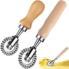 2 PCS Pastry Wheel Cutter - ravioli cutter - pasta wheel with ，Roller... 