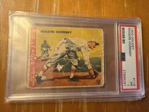 1933 Goudey #119 Rogers Hornsby Cardinals HOF PSA 1 - POOR