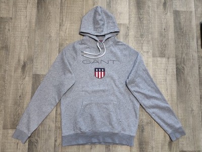 Gant Shield Gray Men Hoodie Size XL