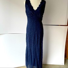 Candalite Formal Dress Navy Glitter Sequin Dress Cocktail Prom Dress, Sz S 4-6 