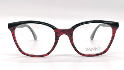 Brille VANNI V1480 A421 Quadratisch Schwarz Rot Brillengestell Damen Eyeglasses