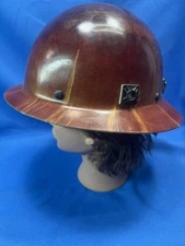 MSA Safety Skullgard Fiberglass Full Brim Hard Hat Ratchet Suspension Low Temp