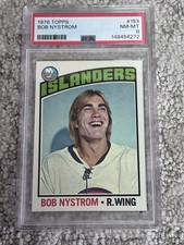 1976 TOPPS HOCKEY CARD PSA 8 BOB NYSTROM NEW YORK ISLANDERS