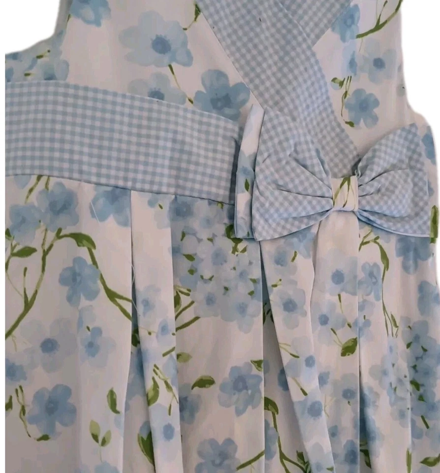 Vestido sin mangas forrado floral azul, verde y blanco para niña GYMBOREE - talla 6 Foto 3 de 4