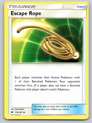 2017 POKEMON ESCAPE ROPE BURNING SHADOWS 114/147 UC NM A61394 FREE S&H