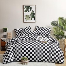 Black and White Comforter Set Queen Plaid Black Grid Comforters Queen Size
