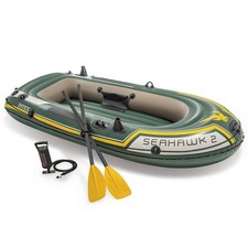 INTEX Inflatable Boat Canoe with Oars and Pump Dinghy Seahawk 2 Set 68347NP vida