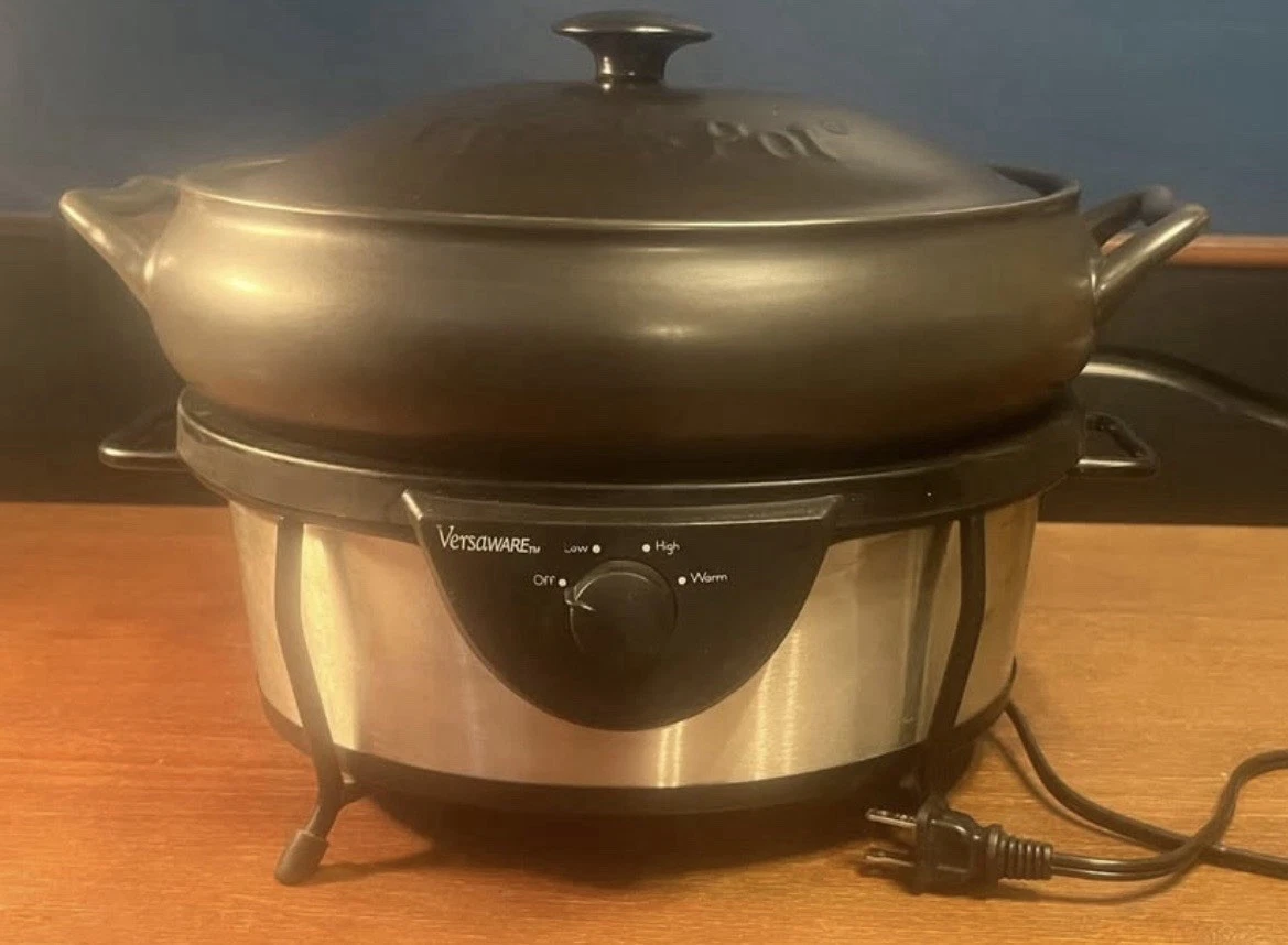 Crock Pot Versaware Rival Slow Cooker SC7500 Brown 5 qt. Crock Silver Base