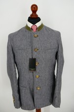 Weber + Frey Lodenfrey Trachten Janker Gr.50 100% Leinen Grau NEU + Etikett