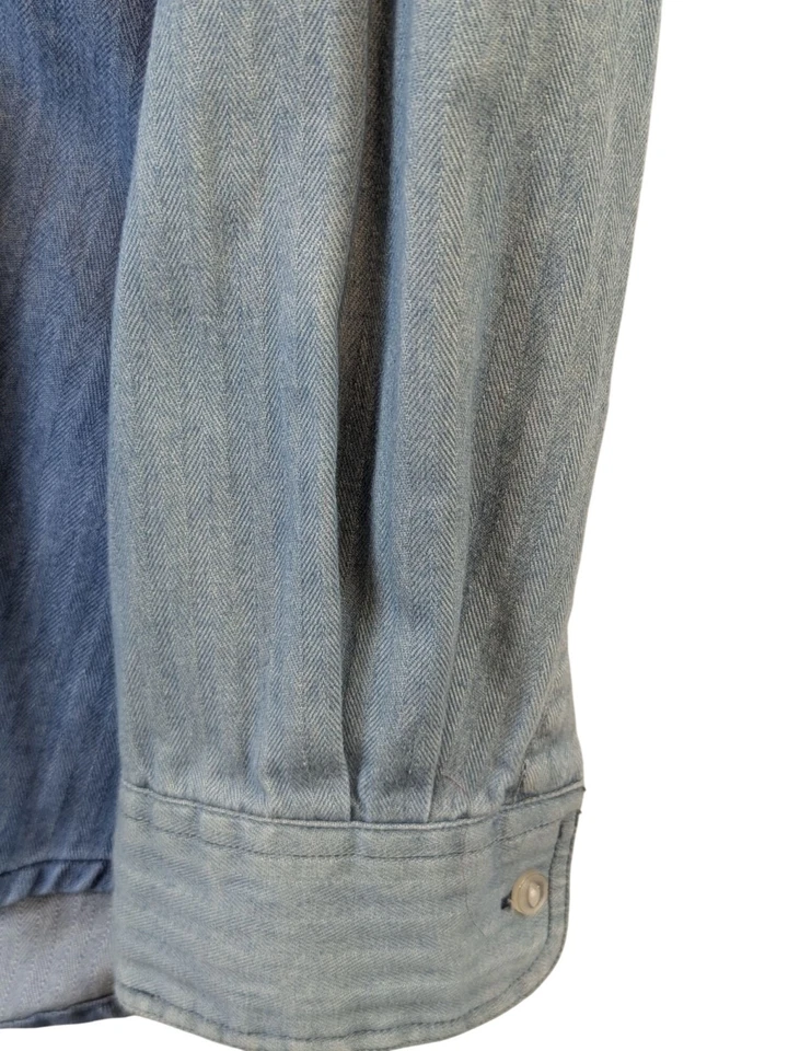 Camisa vaquera parcheada Cambridge Classics para hombre talla XXL Mervyns vintage Y2K occidental Foto 4 de 4