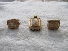 Park Lane Vintage  Goldtone Earrings with Matching Necklace Slider Rhinestones