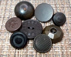 Goodyear Hard Rubber Buttons Civil War Era 1851 Pin Circles Faceted Dome 8 p