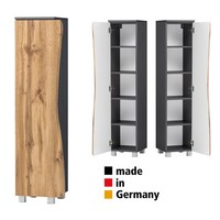 Bad Badezimmer Hochschrank Midischrank Eiche Seitenschrank Baumkante Badschrank
