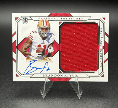 2020 Panini National Treasures Brandon Aiyuk /99 Rookie Patch Auto ON CARD (RC)