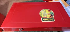 RARE 50'S #10 1/2  Carnival A.C. GILBERT ERECTOR SET BOX W/ Descent inner labels