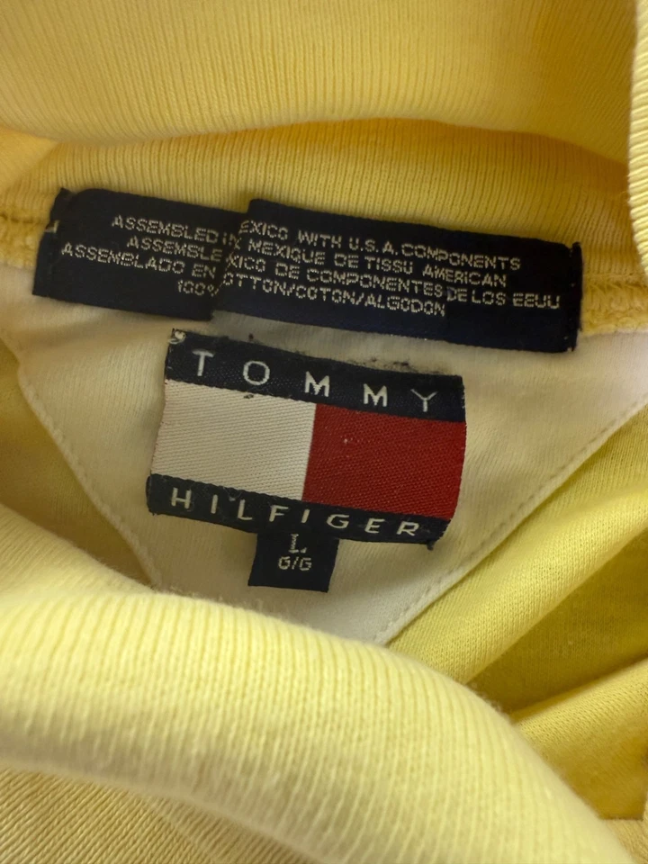 Tommy Hilfiger Mens Yellow Long Sleeve Turtleneck Shirt L - Image 3 of 4
