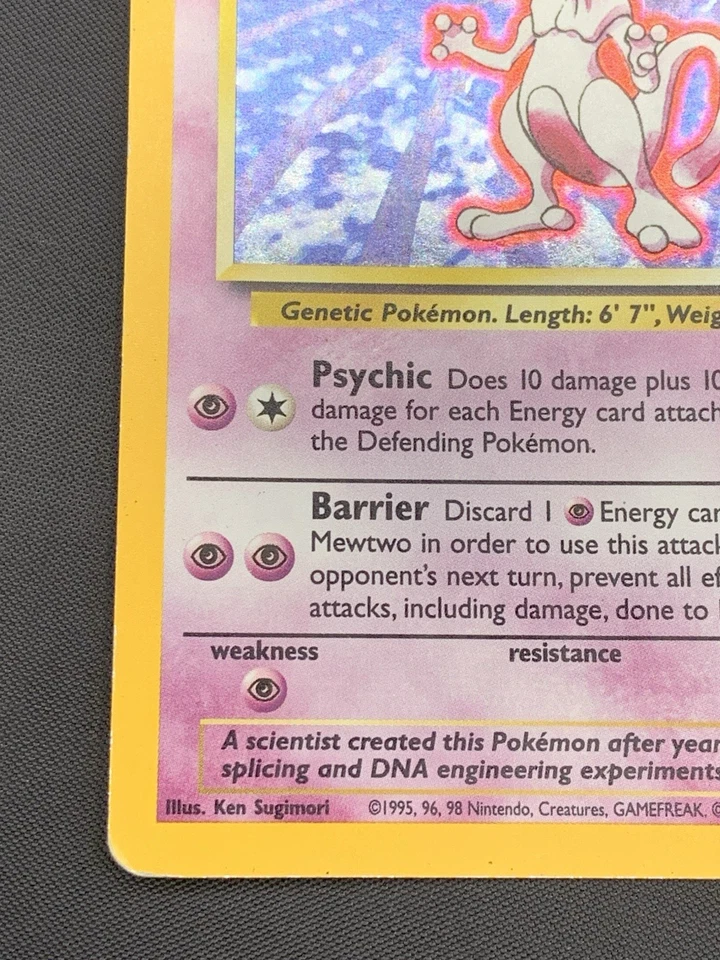 Mewtwo 10/130 Base Set 2 2000 Holo Rare WOTC Pokémon Card TCG MP - Image 4 of 4