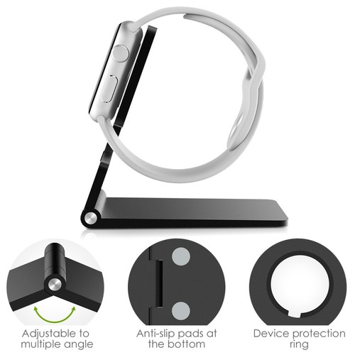 Nicerio Aluminiumlegierung Ladestand Support Inhaber für Watch (schwarz) - 第 2/9 張圖片