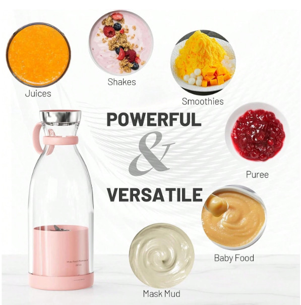 Juice Mixer 350ML Portable Personal Blender Pink Color - Fast Shipping USA