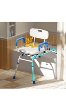 360° Swivel Sliding Shower Chair & Tub Transfer Bench 330Lb Capacity NOB