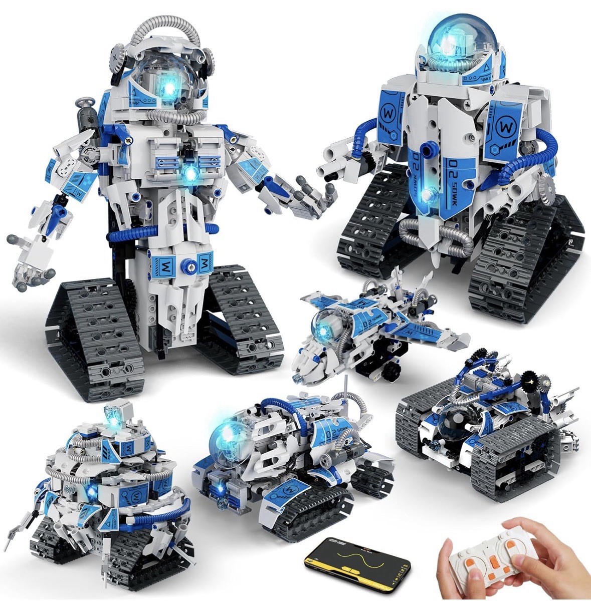 6-in-1 Educational STEM Robot Kit for Kids 8-14, Remote & APP Control 780 Pieces