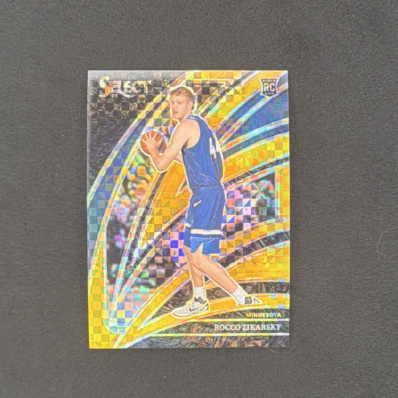 2025 Select Rocco Zikarsky Gold Checkerboard /10 RC Timberwolves